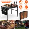 35.43x23.62x26in Foldable Camping Table Collapsible Picnic Aluminum Alloy Grill Stand 66LBS Max Load Height Adjustable BBQ Table with Adjustable Heigh