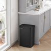 Black 13-Gallon Kitchen Trash Can with Motion Sensor Lid and Carbon Filter
