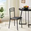 Modern 3-Piece Kitchen Dining Set with Round Black Wood-Top Table and 2 Chairs