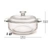 Set of 2 - 1-Quart Glass Dutch Oven Casserole Bakeware Baking Dishes with Lids