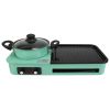 3 in 1 Electric Hot Pot with Grill 1600W Smokeless Non-Stick Korean BBQ Grill Shabu Shabu Hot Pot Combo with Independent Temperature Control for 3-5 P