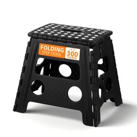 Folding Step Stool with Handle, 12.6"H Non-Slip Foldable Stool for Adults or Kids, Holds up to 300 lbs, Collapsible Step Stool for Kitchen, Bathr