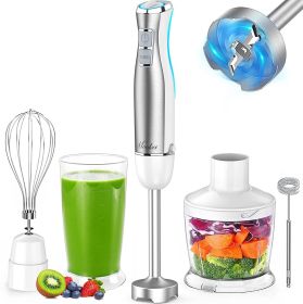 Hand Blender;  5 in 1 Multi-Purpose Immersion Blender set;  1100 watts 12 Adjustable Speed Stick Blender;  600ml Beaker;  500ml Food Processor Co
