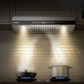 36' Under Cabinet Range Hood Vent Hood 900CFM Gesture & Touch Control (Option: Silver)
