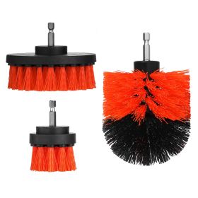 3Pcs/Set Drill Brush Power Scrubber Cleaning Brush for Car Carpet Wall Tile Tub Cleaner Combo (Option: 3PCSDrillBrushRed)