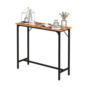 43-Inch Bar Table (Brown) - 209 Lbs Capacity Pub Height Table With Durable MDF Top & Metal Frame, Ideal For Kitchen/Bar Counte (Option: Defaulttitle)