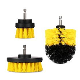 3Pcs/Set Drill Brush Power Scrubber Cleaning Brush for Car Carpet Wall Tile Tub Cleaner Combo (Option: 3PCSDrillBrushYellow)