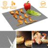BBQ Grill Mat Non-Stick Mesh Mat Baking Sheet Liner Reusable Reversible Washable for Outdoor Gas Charcoal