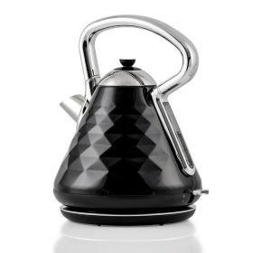 Electric Kettle Hot Water Boiler Stainless Steel 1.7 L Automatic Shut-Off 1500W Cleo Collection Cool Touch Handle Portable Brew Coffee Maker Tea (Actual Color: Black)